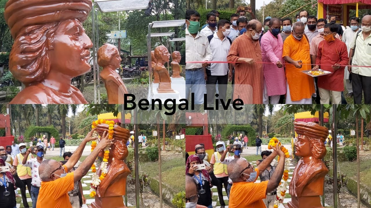 statues of ten legendary intellectuals and social reformers of bengal unveiled in siliguri
