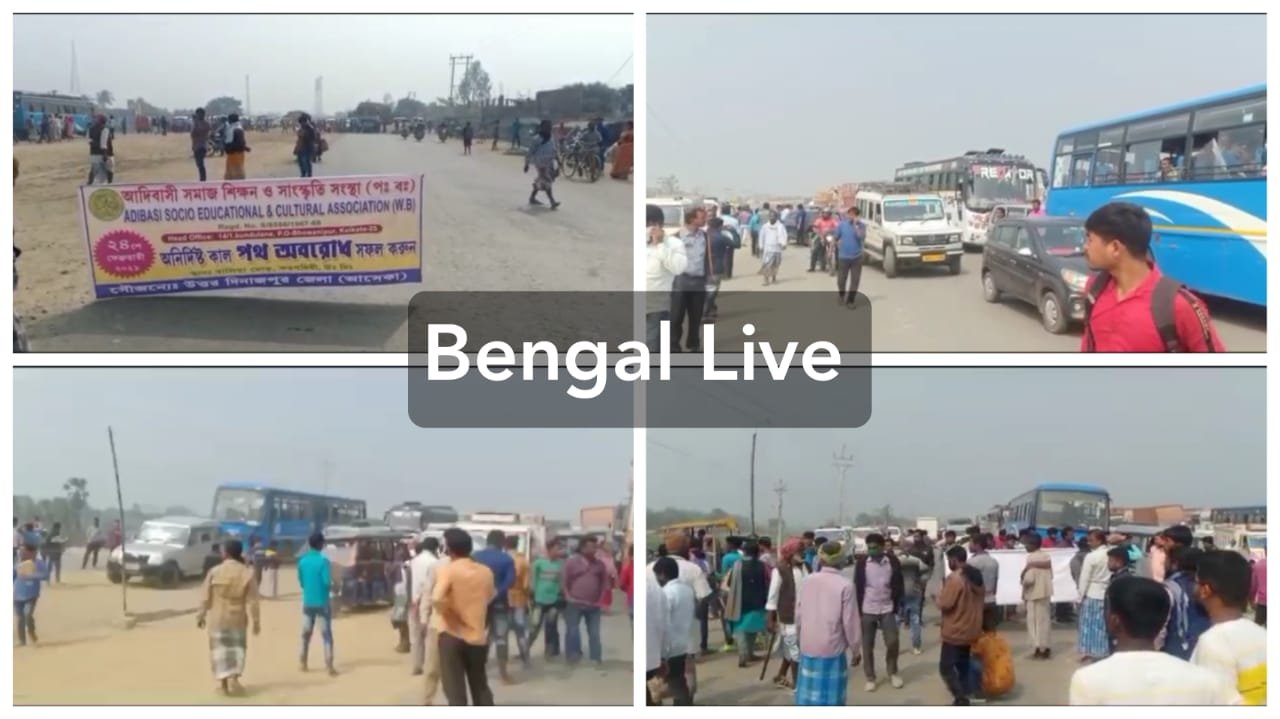 nh-34 blocked at karandighi