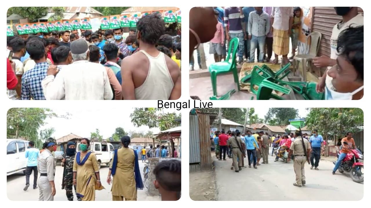Lathicharge of the central forces in Raiganj