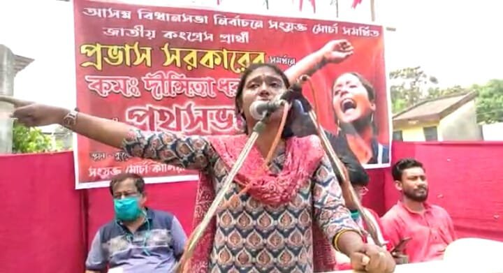 CPM leader Dipsita Dhar in Uttar Dinajpur during the election campaign
