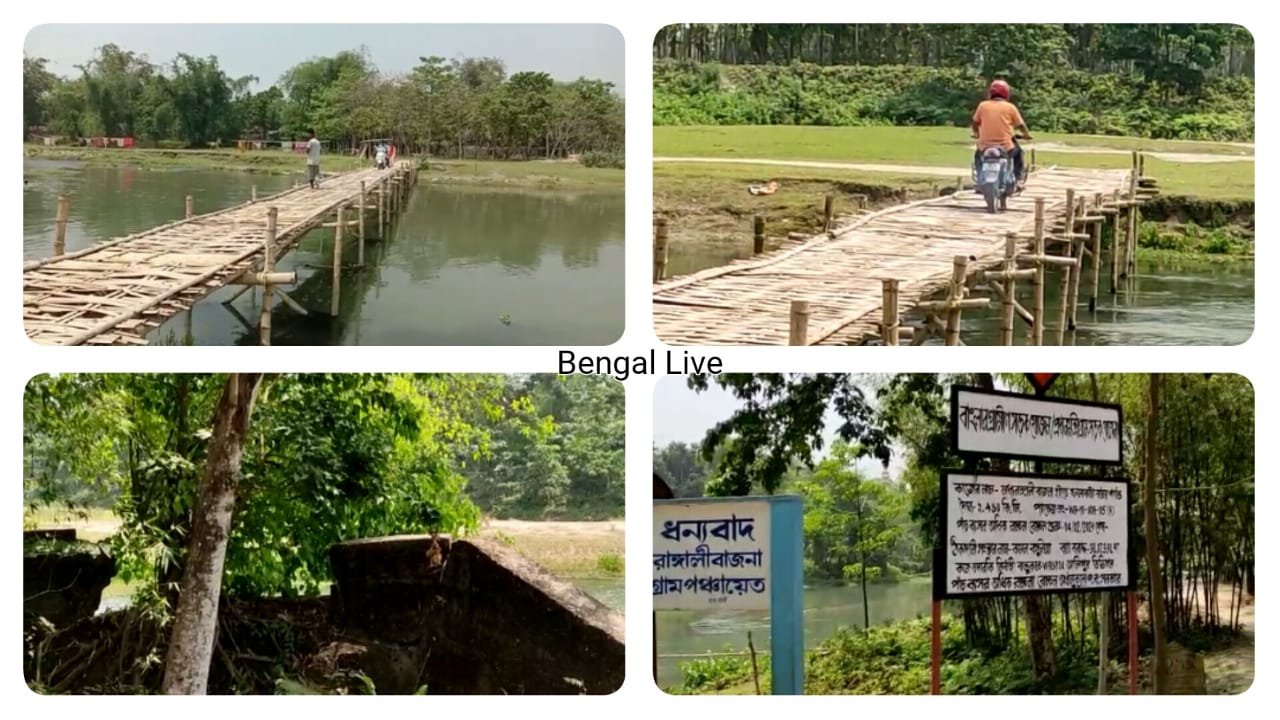 Villagers protest in Alipurduar district demanding construction of a bridge